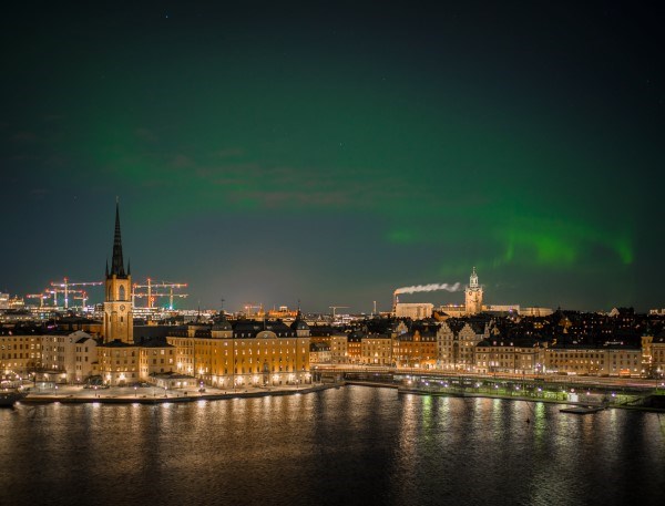Utsiktsbild över Stockholm nattetid