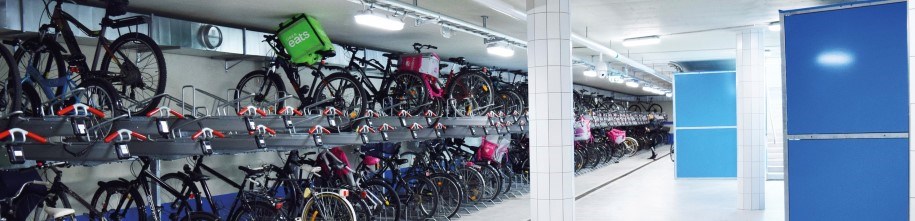 Interiör från Cykelgaraget Odenplan