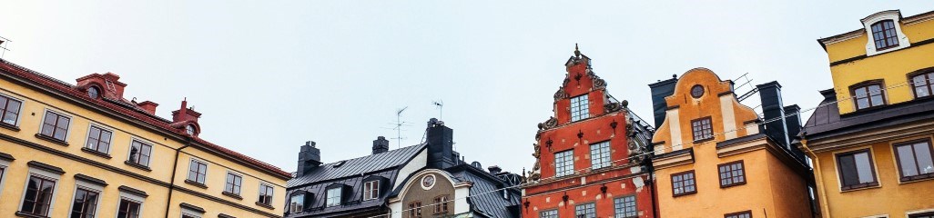 Husfasader i Gamla stan i Stockholm